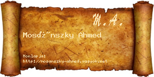 Mosánszky Ahmed névjegykártya